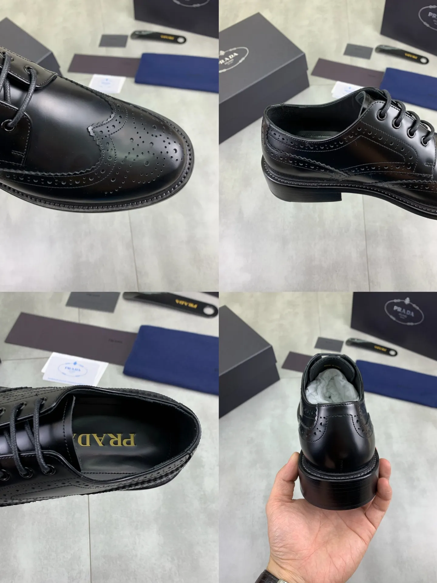 Factory price P980 💰 (genuine leather outsole series) original quality, top version 🔱 ＰＲＡＤＡPrada. Men's business casual leather shoes, top quality cow leather. 1:1 shipment⬆️Luxurious and noble👞All imported original color-changed cowhide, just to create a more comfortable wearing experience. Upper: Original comfortable selected high-end color-changed calfskin➕Top imported water-dyed full cow lining, original lightweight and comfortable high-grade genuine leather outsole✔️Code number: 39-44 (38 45 46 47 can be customized)